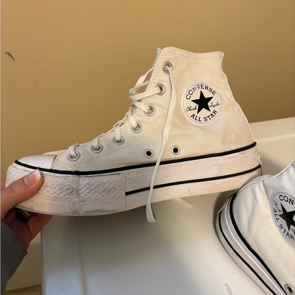 Converse White High-Top Platform Sneakers - Picture 3 of 4